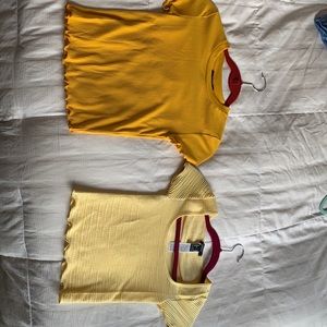 Two yellow forever 21 yellow tees